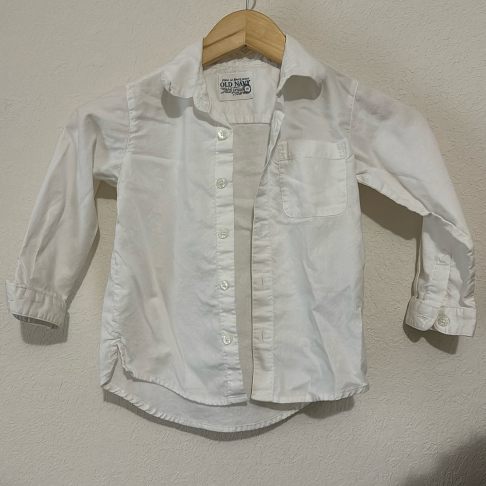 Old Navy Boys Toddler White Dress Shirt Button Down